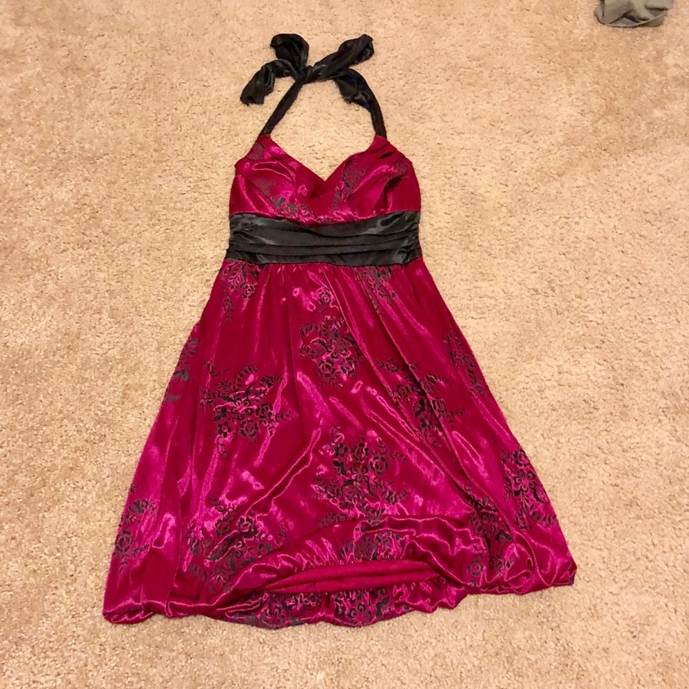 Formal Trixxi Silk Magenta Cocktail Dress